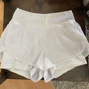 Womens White Running Shorts